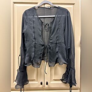 Rumored gauzy tie blouse